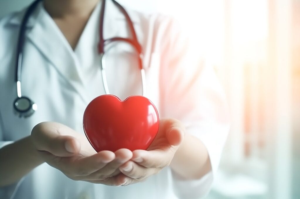 Kardiologe hält Herz